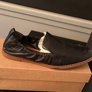 Lucky Brand Black Leather loafers with Brown Sole